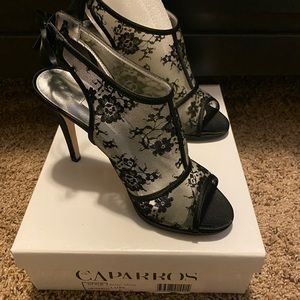 Caparros black lace heels